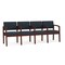 Lesro Lenox Wood 4 Seat Tandem Seating Wood Frame, Mahogany, RS Night Sky Upholstery LW4103 - alternate 1